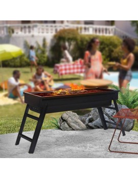 Homeware Freestand Charcoal Party Grill Rectangle with shelf and rack