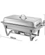 11L Stainless Steel Chafing Dishes Set with full Size Steam Pans
