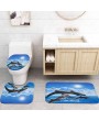 4 Pcs Shower Curtains Sets With Non-Slip Rugs, Toilet Lid Cover And Bath Mat
