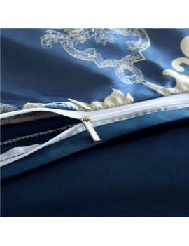 Queen size Luxury Satin Jacquard Duvet Cover 3 Pieces Set
