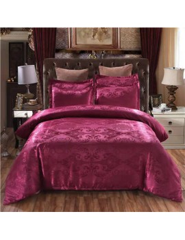 King size Luxury Satin Jacquard  Duvet Cover 3 pieces set