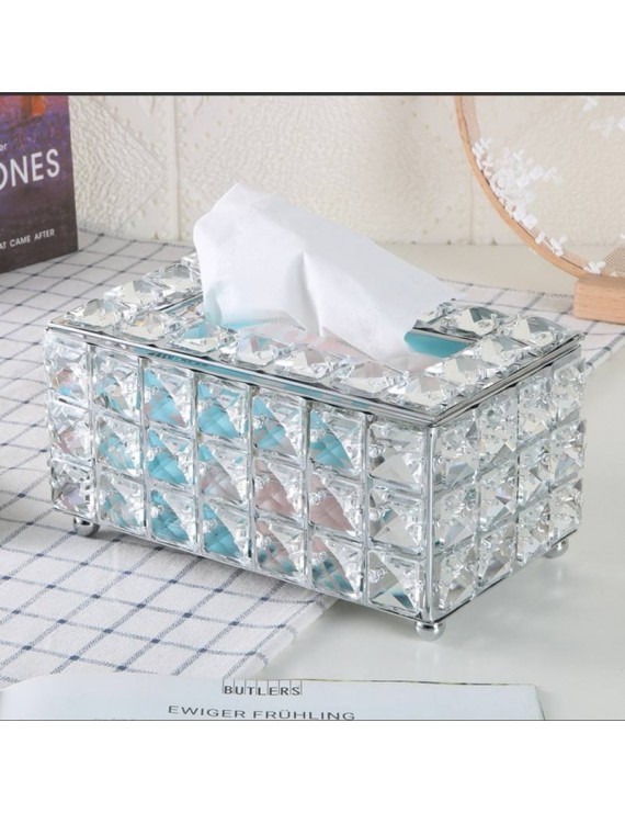 Silver Crystal Tissue Box