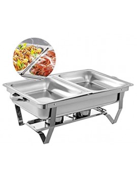 11L Stainless Steel Chafing Dishes Set with Double Steam Pans