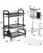 3 Tier Dish Rack with Tray Utensil Holder