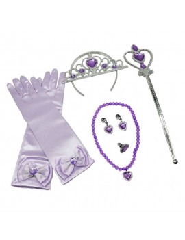Princess Dress up Accessories 5 Pieces Gift Set (purple)