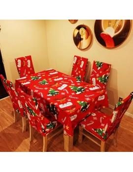 6pcs Christmas Chair Covers+ Table Cloth