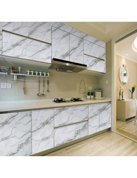 PVC Waterproof Marble Adhesive Wallpaper for Kitchen, Countertop, Bathroom